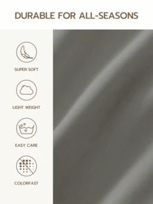 1pc Solid Color Pillowcase, No Pillow Insert, Soft Pillowcase, Wrinkle-Resistant, Fade-Resistant, Soft And Breathable, No Filling, Machine Washable - Grey - View 4