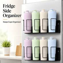 3/4 Cup Magnetic Storage Rack, Heavy Duty Carbon Steel Material, Strong Magnetic Cup Organizer, Multi-Functional Wall-Mounted Beverage Storage Rack, Suitable For Refrigerator, Kitchen, Bathroom, Toilet, Desk, Office, Camping Car, Garage, Wine Bottle, Mug, Insulated Cup - Multicolor - View 1