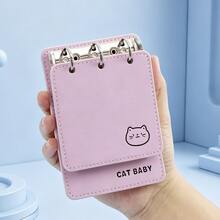 Mini PU Leather Loose-Leaf Notebook, Portable Pocket Memo, 3-Ring Binder Small Notebook, Cute Pocket Size Notepad, Suitable For School, Office Daily Planning Stationery - one-size - View 13