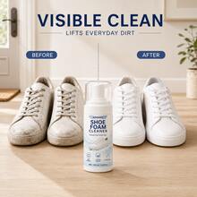 3-In-1 Shoe Cleaner Kit,Foam Sneaker Cleaner With Brush & Towel,Powerful Stain Remover For White Shoes, Leather, Canvas,Everyday Shoe Care - 1 Shoe Cleaner + Shoe Brush + Towel - View 4