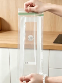 50个可重复使用的食品保鲜袋 - 加厚冷冻袋，防漏塑料袋，透明拉链袋，旅行必备，可重新密封包装，食品保鲜 - 查看 5