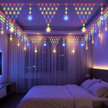 1 đèn lưới hình tam giác bông tuyết năng lượng mặt trời, 100 LED 4m trang trí Giáng sinh ngoài trời, 8 chế độ, dây đèn fairy chống nước, phù hợp cho Giáng sinh, sân vườn, tiệc cắm trại và các bối cảnh khác, phù hợp với nhiều không khí lễ hội (500mAh) - năng lượng mặt trời - Xem 9