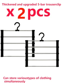Multi-Layer Pants Rack - Space-Saving Foldable Design, Helps Efficiently Organize Wardrobe; Suitable For Jeans, Leggings And Casual Pants Plastic Multi-Layer Pants Rack; Features Non-Slip Storage Function, Easy To Assemble; Ideal Choice For Holiday Preparation And Seasonal Wardrobe Organization; - Multicolor - View 18