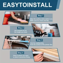 1 Roll 6m/236.22in Kitchen Countertop, Sink Gap, Toilet Base Edge Sealing Strip, Easy Install Home Decor Edge Trim, Gap Sealing - A - View 10