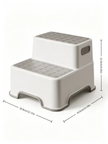 Anti-Slip Double-Layer Step Stool, Equipped With Stable Anti-Slip Foot Pads, Features Strong Load-Bearing Capacity And A Portable Handle. Easy To Clean And Space-Saving. Suitable For Kitchens, Living Rooms And Bathrooms. - Multiple Specifications - View 11