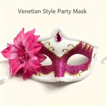Half Face Princess Masquerade Mask, Halloween Photography Party, COS Prop, New Holiday Painted - Multicolor - View 4