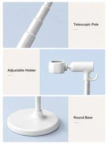 Floor Standing Hair Dryer Holder, Adjustable Height And Angle Hands-Free Blow Dryer Support Stand, Home Vertical Hands-Free Hair Styling Storage Rack, Hair Styling Assistant Tool, Suitable As Birthday, Halloween, Thanksgiving, Christmas Gift - Multicolor - View 6