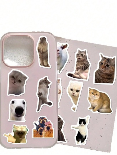 100 pièces Autocollants de chat créatifs et amusants, autocollants décoratifs exquis personnalisés et créatifs DIY pour scrapbooking, ordinateur portable, valise, guitare, bouteille d'eau, coque de téléphone, autocollants populaires, fournitures de scrapbooking, fournitures scolaires de papeterie