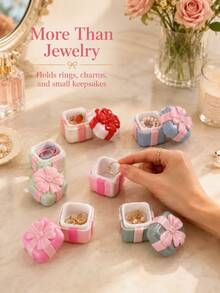 Cute Bow Decor Gift Box, Exquisite Small Storage Box, Pink Bow Decor Box, Cosmetic Packaging - Perfect For Valentine's Day, Birthday, Anniversary, Graduation Season, Etc., Great Gift For Girlfriend. - Multicolor - View 6