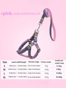 Denim Dog Harness And Leash Set - Adjustable Comfortable For Small To Large Dog Breeds - Durable Polyester Material, Pull Rope, Teddy - Multicolor - View 17