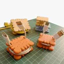 Cookie-Shaped Cable Organizer, Compact And Cute, Easy To Assemble, Simulated Cookie Desktop Storage - Multicolor - View 8