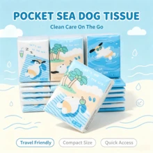 1/3/6/9/18/36 包裝 卡通狗狗圖案 3層 8張裝口袋面紙，便攜小包裝面紙，學生口袋面紙，開學必備用品（隨機款式出貨） - 多色 - 查看 1