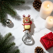 1pc Christmas Snowman, Reindeer, Christmas Tree Bottle Opener, Soft Silicone Cartoon Beer Bottle Opener, Holiday Party Small Gift, Kitchen Gadget - Multicolor - View 2