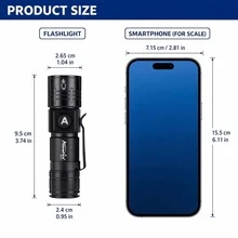 Zoomable High Power LED Flashlight, Aluminum Alloy Handheld Portable Torch, USB Rechargeable Outdoor Light, Alonefire For Camping, Hiking, Hunting, Fishing, Emergency Survival - Multicolor - View 7