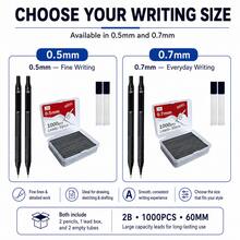 Metal Low Centre Of Gravity Automatic Pencil Set (0.5/0.7mm), Black 2B Graphite Leads, Suitable For Sketching, Artistic Drawing, School And Office Writing Includes 2 Pencils + 1 Box Of Leads + 2 Packaging Tubes Fine Writing Instruments - Multiple Styles - View 10