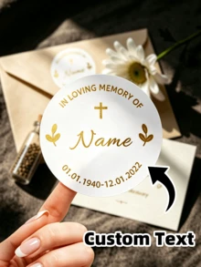 1/30/60/120pcs Customizable Round Memorial Stickers, Customizable Text, Suitable For Corporate Logo, Memorial Item Decoration, Invitation, Envelope, Gift Box. Ideal Gift For Parents, Friends, Couples, Bridesmaids And Groomsmen, Suitable For Anniversary, Wedding, Birthday - Multicolor 1 - View 1