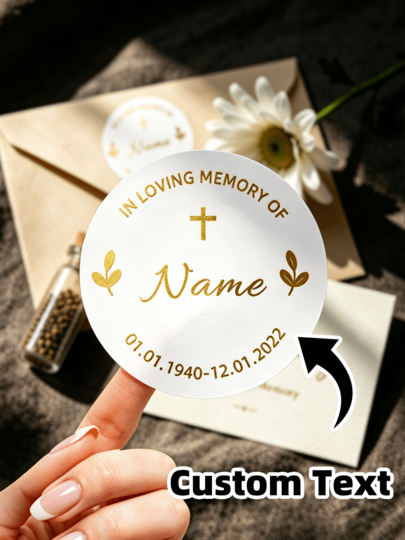 1/30/60/120 buah Stiker Peringatan Bulat yang Dapat Disesuaikan, Teks yang Dapat Disesuaikan, Cocok untuk Logo Perusahaan, Dekorasi Barang Kenangan, Undangan, Amplop, Kotak Hadiah. Hadiah Ideal untuk Orang Tua, Teman, Pasangan, Pengiring Pengantin Wanita dan Pria, Cocok untuk Hari Jadi, Pernikahan, Ulang Tahun.