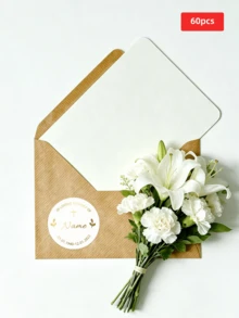 1/30/60/120pcs Customizable Round Memorial Stickers, Customizable Text, Suitable For Corporate Logo, Memorial Item Decoration, Invitation, Envelope, Gift Box. Ideal Gift For Parents, Friends, Couples, Bridesmaids And Groomsmen, Suitable For Anniversary, Wedding, Birthday - Multicolor 1 - View 64