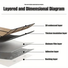 1卷，4毫米厚自粘3D纹理壁纸，木纹设计 - SXP自粘型，适合DIY家居装饰，完美适用于天花板、隔断和曲面，可用于墙壁、地板和天花板，适用于客厅和其他空间。 - Mahogany - 查看 4