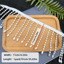 1 Yard 11cm Perlen Quasten Perlen Spitze Kürbis Anhänger Kleidung Vorhang DIY Handgefertigte Dekoration Kleidung Band - mehrfarbig - Übersicht 10