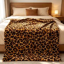 1PC Vintage Leopard Print Plush Blanket Home Sofa Decor Throw Blanket Bedroom Living Room Leisure Nap Blanket - Multicolor - View 8