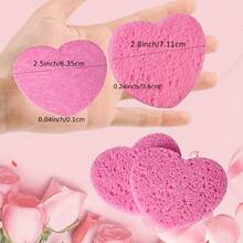20/30/50PCS Heart-Shaped Compressed Facial Cleansing Sponges, Soft Face Wash Pads For Makeup Removal, Gentle Exfoliating & Daily Skincare, Multiple Colors - Multicolor - View 4