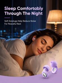 1pc Noise Cancelling Earplugs, Soft Silicone Reusable Sleep Earplugs With Portable Storage Case, Ergonomic Side Sleeping Ear Protection, S/M/L Earbud Tips, Comfortable Noise Cancelling Earplugs For Sleep, Study, Travel, Work, 5 Colors Available - A1 - View 1