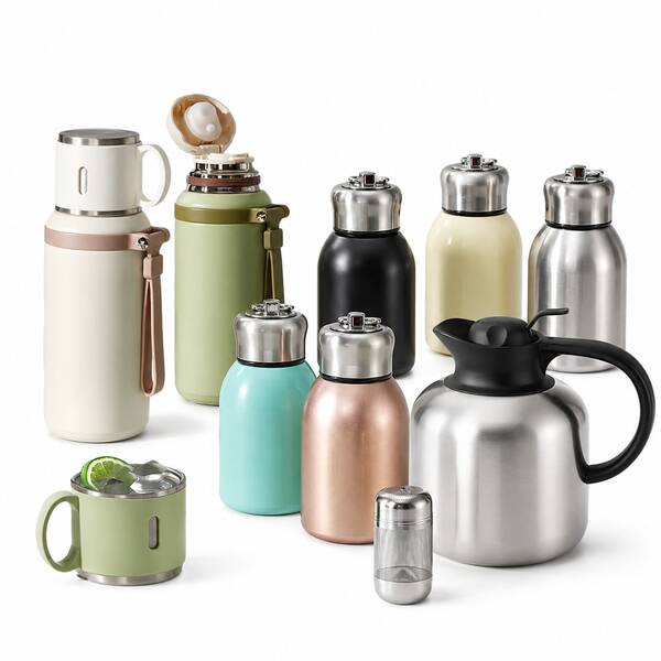 Large Capacity Insulated Container Set, Vacuum Insulated Cup, Portable Outdoor , Hot Water Bottle, Tea Infuser Pot