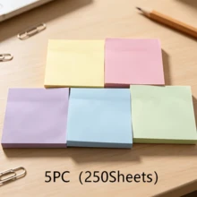 250pcs Random Color Self-Adhesive Sticky Notes, High Adhesion Aesthetic Office Supplies, Planner Notebook, Memo Pad, Home Office, Study, Universal Use - one-size - View 7