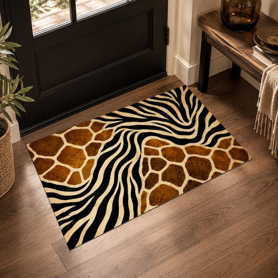 極簡條紋印花長條地毯,室內家居裝飾,廚房長條地毯,玄關門墊,走廊入口墊,臥室床邊地毯,客廳地毯,洗衣房墊,浴室浴墊,適用於公寓、宿舍和居家日常裝飾 - 彩色 - 查看 1