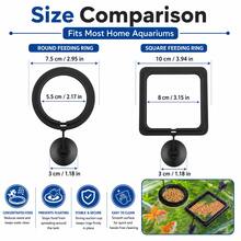 2pcs Floating Feeding Ring System With Suction Cup Base And Adjustable Feeding Station – Suitable For Guppies, Goldfish, And Betta Fish Aquarium Feeders. Floating Debris For Filtration, Provides Fish Food Dispenser For Aquariums. - Multicolor - View 3