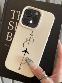 1件 白色箭頭紙飛機極簡全包覆 TPU 防摔手機殼，適用於 Apple 18 17 16 15 14 13 12 11 Pro Max Air 及系列 - 彩色 - 查看 3