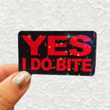 Red & Black YES I DO BITE, A Humorous Warning With A Touch Of "Don't Mess With Me", Waterproof Vinyl Sticker - Durable Smooth Surface, Self-Adhesive Bumper Sticker, Suitable For Cars, Windows, Laptops, Trucks, Water Bottles - Multi-Purpose Durable Design, Car Sticker - Vinyl - View 13