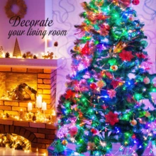 Set de 3 Piezas Cadena de Luces LED de 10M, 8 Modos de Iluminación, Impermeable, Decoración para Navidad, Fiesta, Jardín y Hogar, Varios Colores Disponibles - luz de color - Ver 8