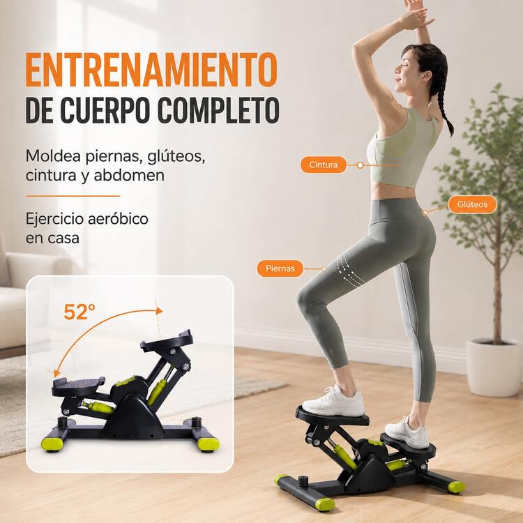 Multifunctional Stepper With Resistance Bands And Digital Display For Home Fitness - Black - View 9