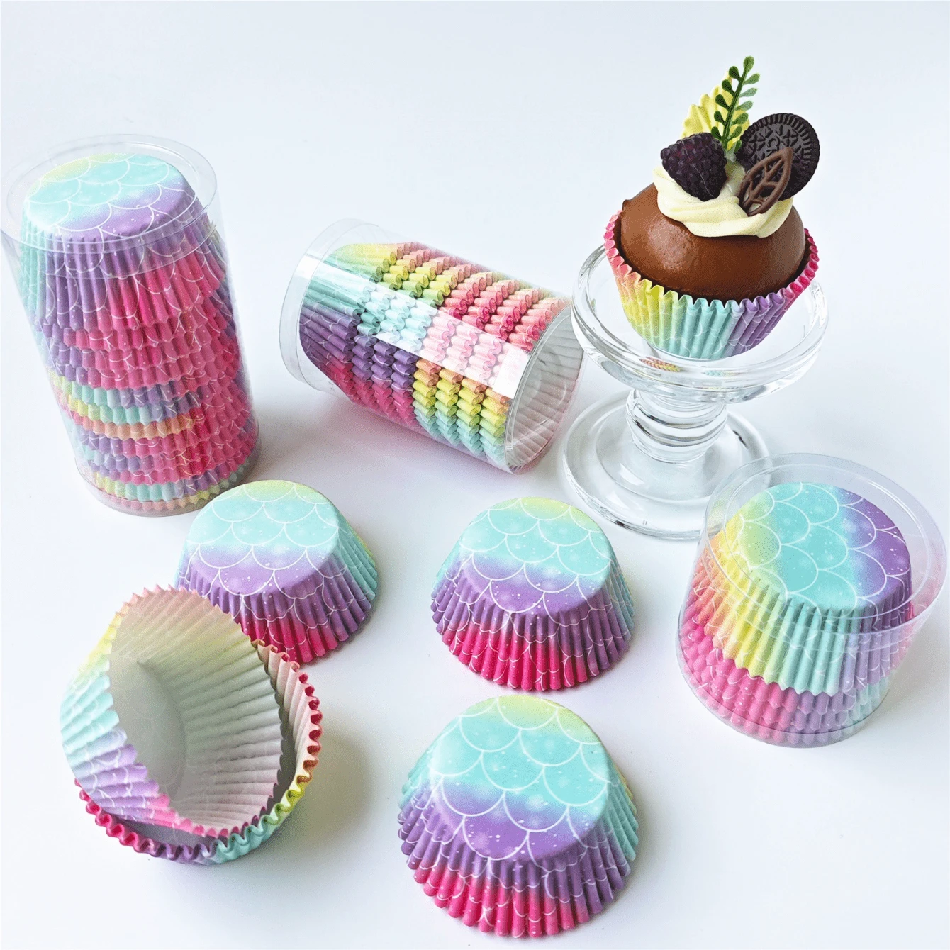 Cake Cups, Party Decorations, Oil-Proof Disposable Muffin Baking Cups, Baking Bottom Paper - View 1
