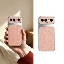 Pink New Luxury Litchi Texture Large Window Perforated Protective Case, Full Coverage Anti-Drop Anti-Slip Wear-Resistant Solid Color Soft Shell, High-End Matte Texture Anti-Fingerprint Anti-Sweat Phone Protective Cover, Precise Cutouts Compatible With All Transsion Models, Compatible With Infinix SMART 5 2021 India Version, SMART 6/6 PLUS With Fingerprint Hole, SMART 7, SMART 8, SMART10 - Pink - View 2