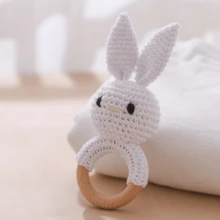 Handmade Woven Rabbit Rattle, Baby Shaker Toy, Grasping Toy With Built-In Bell, 3D Cute Design, Detailed, Attracts Baby's Attention, Trains Baby's Hearing, Perfect Birthday, Halloween, Christmas Gift For Baby - Multicolor - View 8