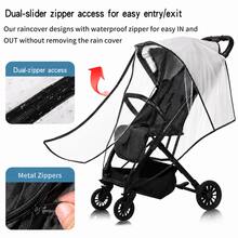 1pc Baby Stroller Rain Cover, Universal Transparent Breathable Waterproof Windproof Dustproof Stroller Accessory, Zipper Design, Suitable For Universal Umbrella Stroller Travel Weather Protection Cover - Clear - View 3