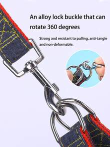 Denim Dog Harness And Leash Set - Adjustable Comfortable For Small To Large Dog Breeds - Durable Polyester Material, Pull Rope, Teddy - Multicolor - View 4