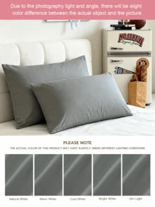 1pc Solid Color Pillowcase, No Pillow Insert, Soft Pillowcase, Wrinkle-Resistant, Fade-Resistant, Soft And Breathable, No Filling, Machine Washable - Grey - View 7