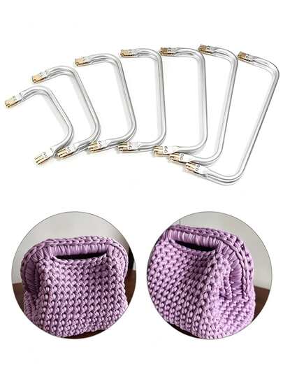 1pc Aluminum Square Purse Frame Clasp, Woven Bag Frame Accessories, Suitable For DIY Coin Purses, Cosmetic Bags, Jewelry Boxes, Creative Handmade Works, Old Bag Repair And Renovation, Handmade Purse Frame Material