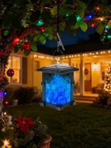 POSE UP 2/4pcs Solar Flame Clip Lights, Vintage Outdoor Hanging Lights, Realistic Flickering Flame Effect, IP44 Waterproof Warm White Solar Garden Lights, Yard Garden Porch Fence Decorative Lights, Halloween Christmas Holiday Party Decoration - Cabin Lamp - View 9