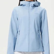 CAMEL CROWN Jaket Softshell Slim Fit Tahan Angin untuk Wanita di Musim Gugur, Cocok untuk Aktivitas Luar Ruangan, Dilengkapi Perlindungan Tiga Lapis. - Biru Cermin - View 5