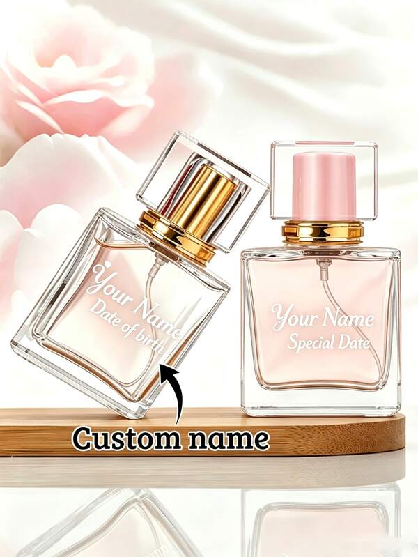 Sticlă de parfum de călătorie personalizată cu nume, reîncărcabilă, sticlă de pulverizare pentru parfum din sticlă transparentă personalizată, sticlă de pulverizare pentru parfum reîncărcabilă personalizată, multifuncțională, vintage, unică, cadou ideal pentru ea, iubită, bunici, aniversare, nuntă