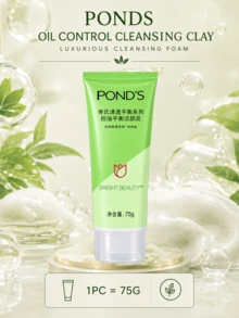 Pond's Ponds Oil Control Cleansing Mud 75g, Multi-Effect All-In-One, Deep Cleansing, Oil Balancing, Moisturizing & Nourishing, Creamy Texture, Rich Foam, Gentle Cleansing, Suitable For Oily/Combination Skin - Pond's Clear Balancing Oil Control Cleansing Mud - View 4
