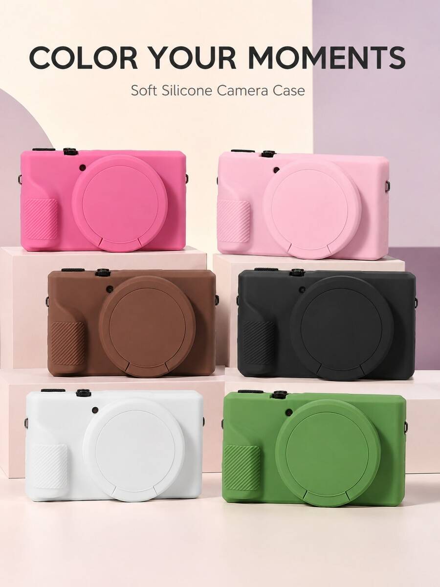 Cocok untuk Kamera PowerShot G7 X Mark III, Casing Pelindung Silikon, Tahan Gores, Bantalan dan Anti Benturan, Cocok untuk Perjalanan, Penggunaan Sehari-hari, Sarung Silikon Kamera, Tas Kamera, Aksesoris Kamera, Kantong Kamera, Kotak Kamera