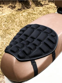 Black Electric Scooter Seat Cushion, 3D Air Slot Filling Structure, Block-Shaped Raised Surface, With Elastic Fixing Strap, Fits Seat, Suitable For Daily Outdoor Riding And Commuting - Multicolor - View 12