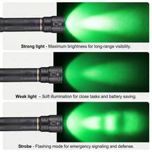 Green LED Flashlight Zoomable High Power Torch, Aluminum Alloy Handheld Light, USB Rechargeable Portable Flashlight, Alonefire For Hunting, Camping, Hiking, Fishing, Outdoor Emergency - Multicolor - View 5