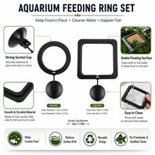 2pcs Floating Feeding Ring System With Suction Cup Base And Adjustable Feeding Station – Suitable For Guppies, Goldfish, And Betta Fish Aquarium Feeders. Floating Debris For Filtration, Provides Fish Food Dispenser For Aquariums. - Multicolor - View 4